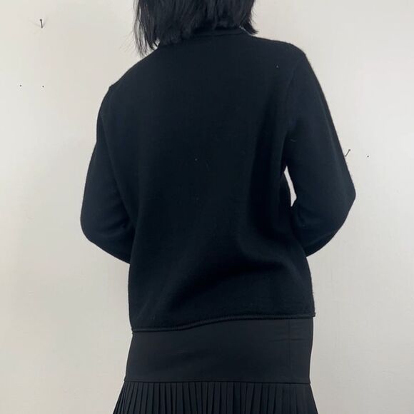 Vintage Geisswein Black Wool Boho Cropped Cardigan - Picture 4 of 8